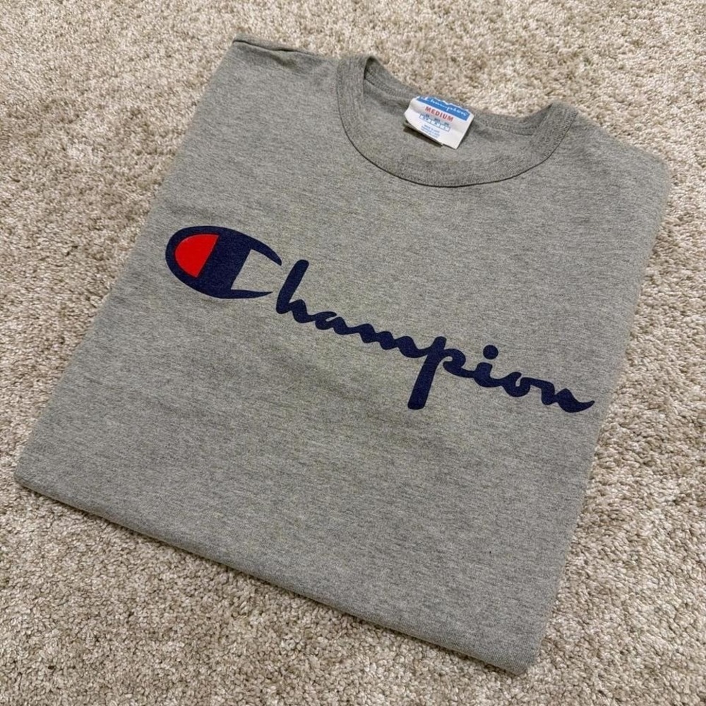 Vintage Champion Graphic T-Shirt | Heather Gray |‎ Medium